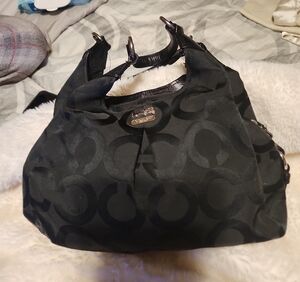 Coach Black Monogram Shoulder Bag